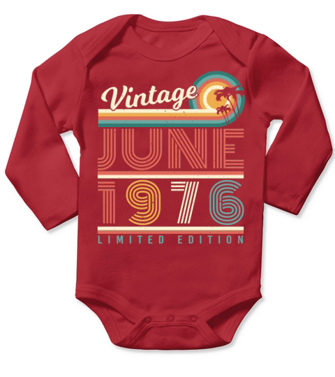 Vintage June 1976 Long Sleeve Baby One-Piece