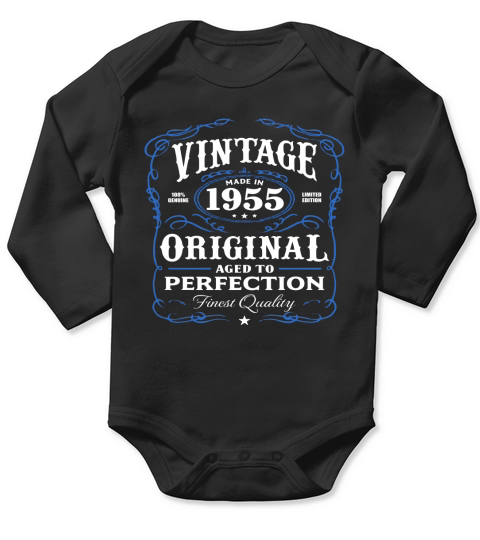 Vintage Made In 1955 T-Shirt 63rd Birthday Gift Long Sleeve Baby One-Piece