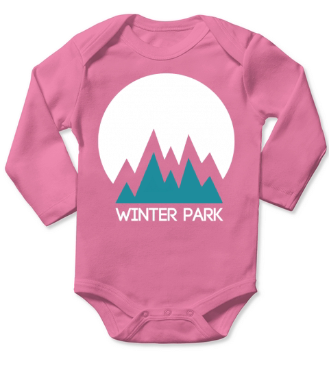 Vintage Style Mountain - Winter Park CO T-Shirt Long Sleeve Baby One-Piece