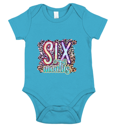 6 Six Months Funny Baby Birthday Gift Design Short Sleeve Baby One-Piece