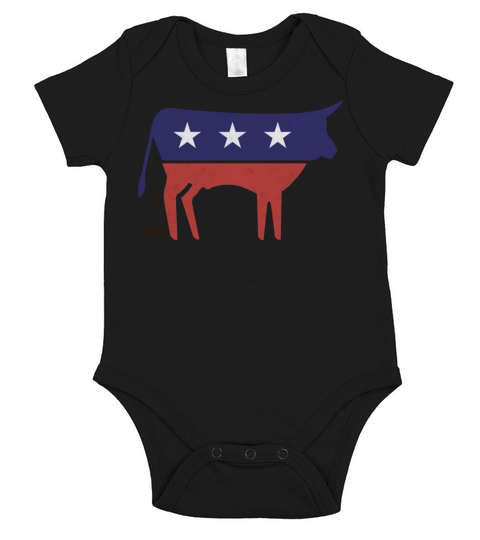 BS Politics Bull Republican Democrat Vintage Short Sleeve Baby One-Piece