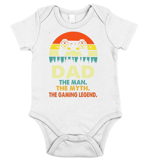 Dad the man the myth the gaming legend Short Sleeve Baby One-Piece