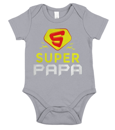 Mens Super Papa Best Funny Super Hero Dad Gift Tee For Father Day Short Sleeve Baby One-Piece