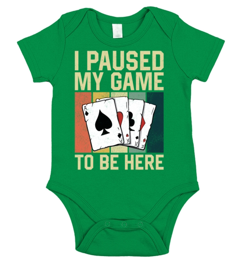 Poker Cards Retro Vintage I Paused Short Sleeve Baby One-Piece