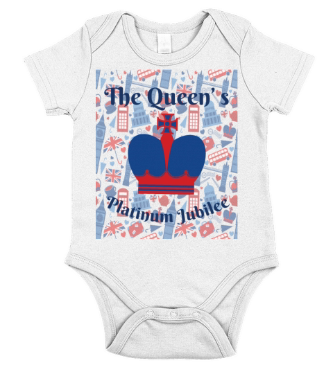 queens platinum jubilee tshirt Short Sleeve Baby One-Piece