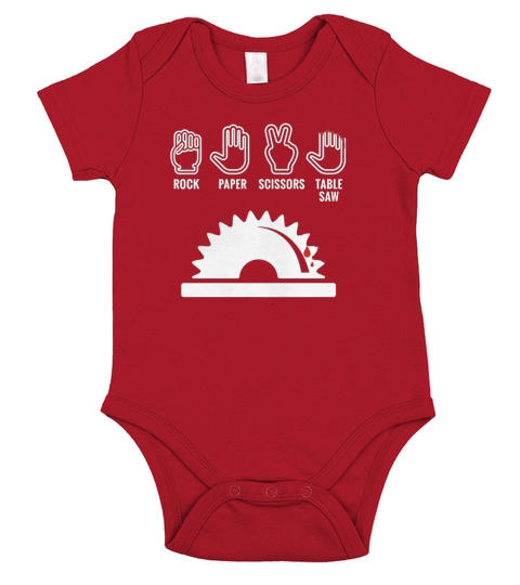 Rock Paper Scissors Table Saw T-Shirt Short Sleeve Baby One-Piece