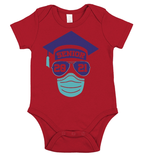 SENIOR 2021 SUNGLASSES MASK GRADUATION shirt Short Sleeve Baby One-Piece