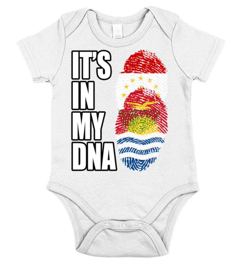 Tajikistani And Kiribati Vintage Heritage DNA Flag Short Sleeve Baby One-Piece