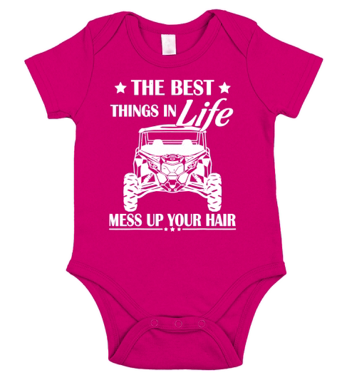 The Best Things in Life Mess Up Your Hair Snowmobiling T-Shirt Short Sleeve Baby One-Piece