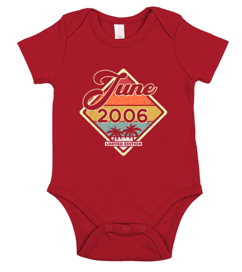 Vintage 16th Birthday June 2006 Sports Gift Short Sleeve Baby One-Piece