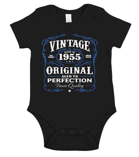 Vintage Made In 1955 T-Shirt 63rd Birthday Gift Short Sleeve Baby One-Piece