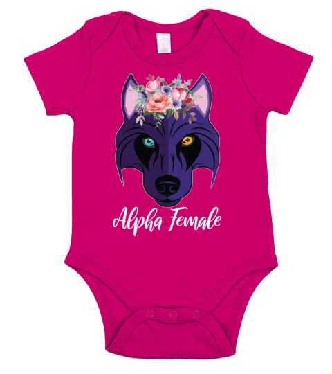 Wolf Husky Heterochromia Alpha Women Purple Femini Short Sleeve Baby One-Piece