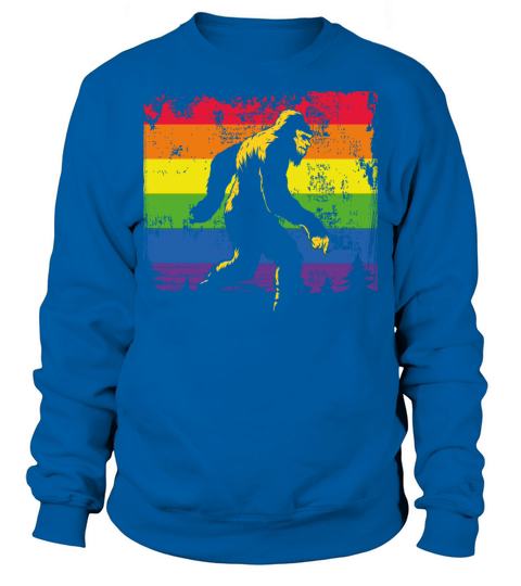 Bigfoot Sasquatch Lover Carrying LGBTQ Flag Pride Sweatshirt Unisex