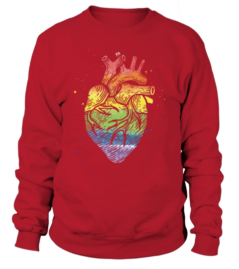 LGBT Anatomical Heart Rainbow Gay Lesbian Sweatshirt Unisex