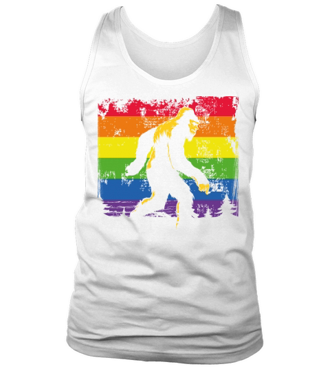 Bigfoot Sasquatch Lover Carrying LGBTQ Flag Pride Tank Top Unisex