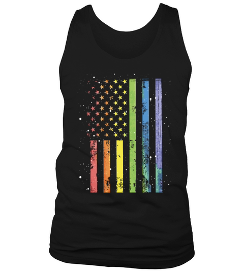 LGBT Community American Flag Rainbow Colors Gay Tank Top Unisex