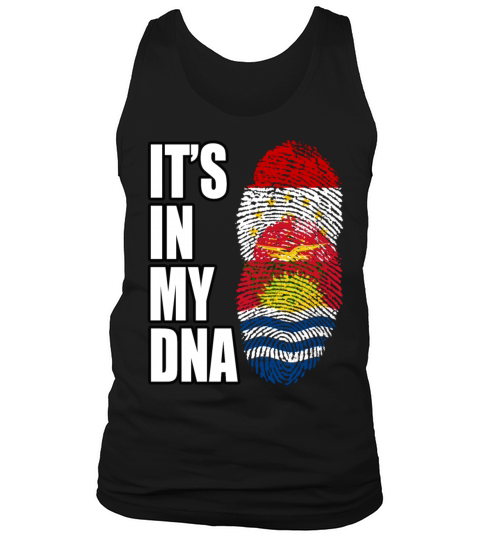 Tajikistani And Kiribati Vintage Heritage DNA Flag Tank Top Unisex