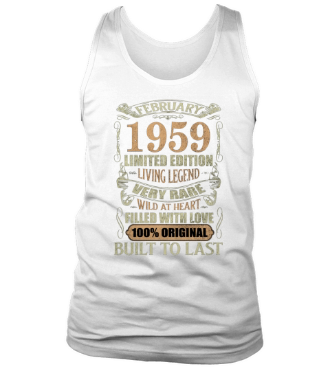 Vintage 61 Years Old February 1959 61st Birthday Tank Top Unisex
