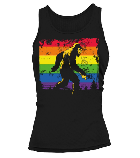 Bigfoot Sasquatch Lover Carrying LGBTQ Flag Pride Tank top Woman