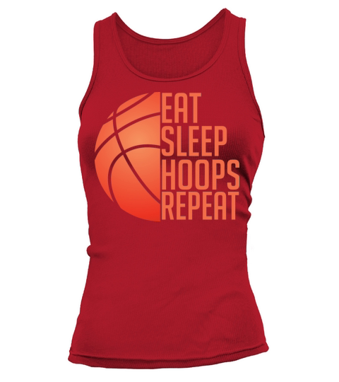 Funny Basketball Eat Sleep Hoops Repeat Tank top Woman