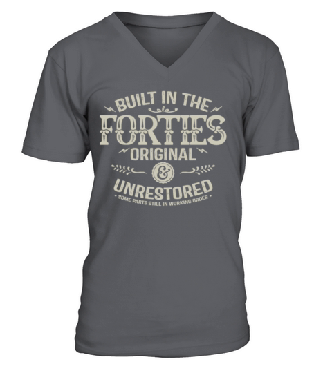 1940s-Built in the forties original unrestored V-Neck T-shirt