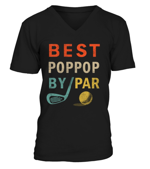 Best Poppop By Par retro vintage Fathers Day gift V-Neck T-shirt