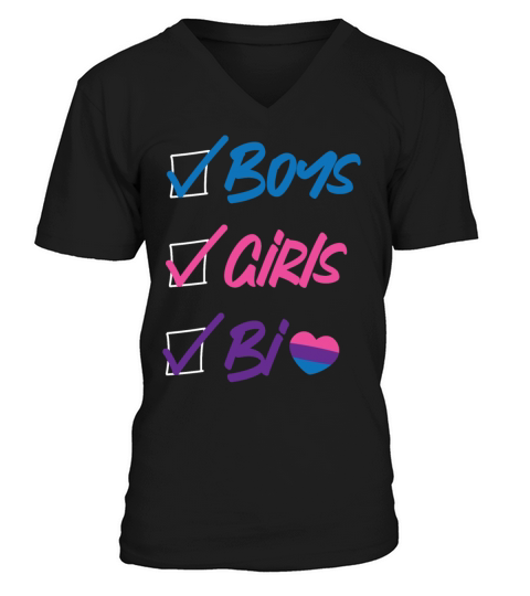 Bisexual Bi Pride Flag Boys Girls V-Neck T-shirt