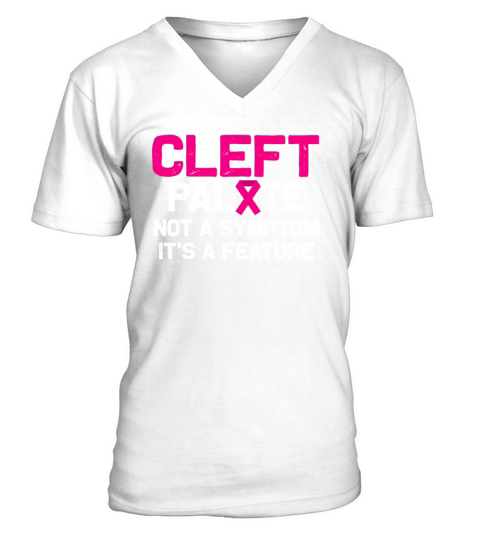 Cleft Palate Lip Prevent Strong Awareness print V-Neck T-shirt