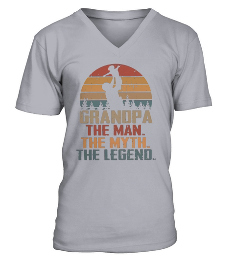Dad Hug Son Grandpa The Man The Myth The Legend Vintage - Ladies Flowy Tank V-Neck T-shirt