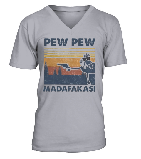 Horse Pew Pew Madafakas Vintage V-Neck T-shirt