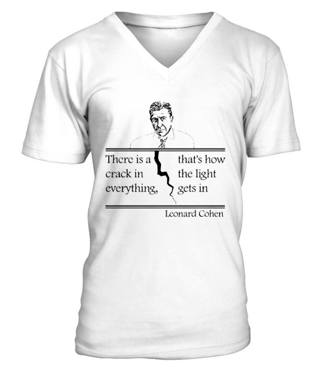 Leonard Cohen There Is A Crack In Everything V-Neck T-shirt