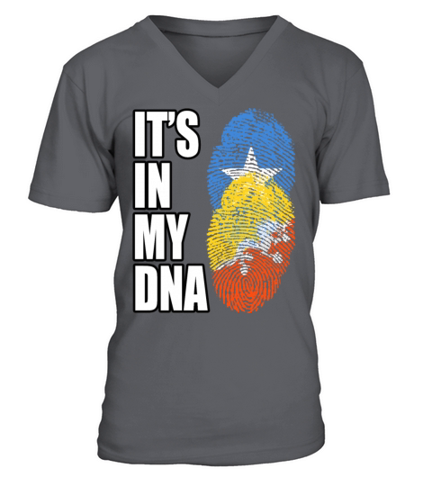 Somali And Bhutanese Vintage Heritage DNA Flag V-Neck T-shirt