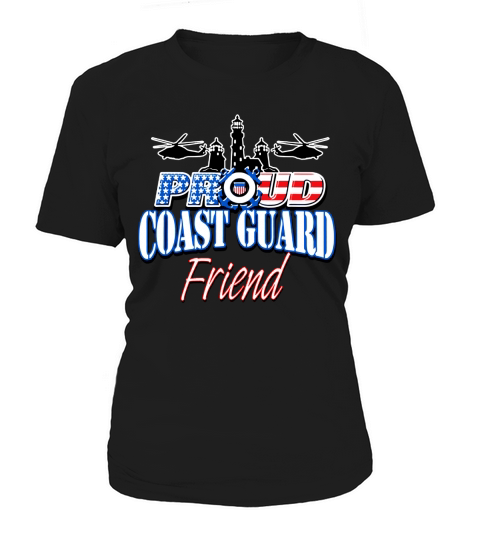 USA Proud Coast Guard Friend USA Flag Military shirt Women's T-Shirt