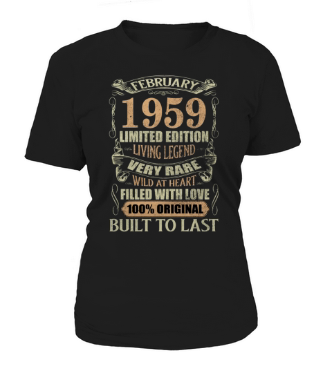 Vintage 61 Years Old February 1959 61st Birthday Women's T-Shirt