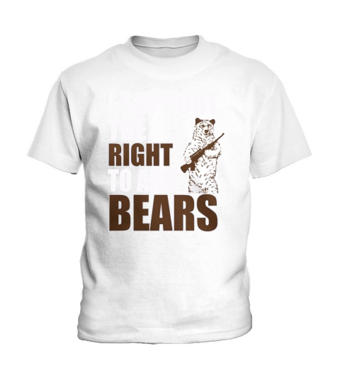 I Support The Right To Bear Arms Funny Gun Love Pun Punny Kids T-Shirt