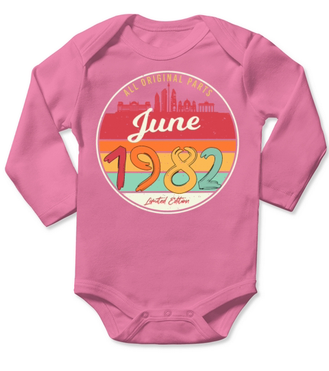 40th Anniversary Of 1982 June Long Sleeve Baby One-Piece