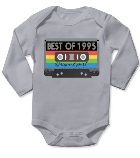 Best Of 1995 Vintage Cassette Retro Birthday Long Sleeve Baby One-Piece