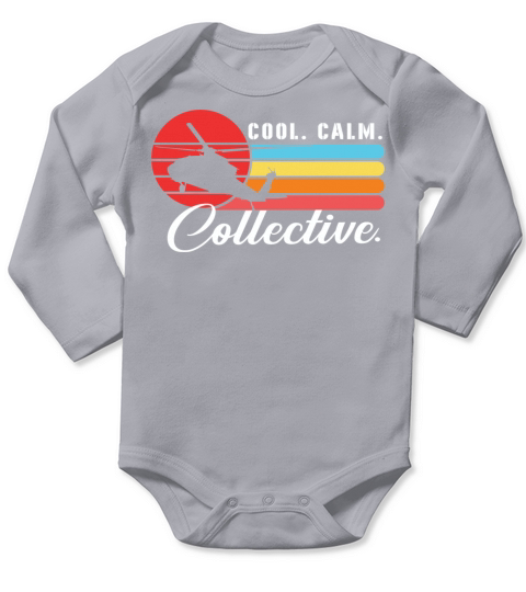 Cool Calm Collective Helicopter Vintage Retro Long Sleeve Baby One-Piece