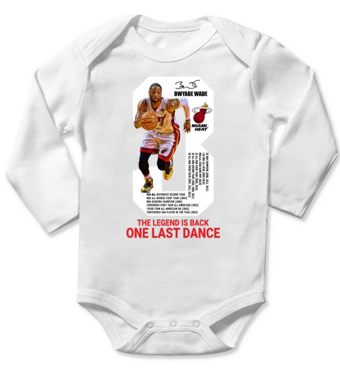 Dwyane Wade, die Legende, ist zurück, ein letzter Tanz Long Sleeve Baby One-Piece