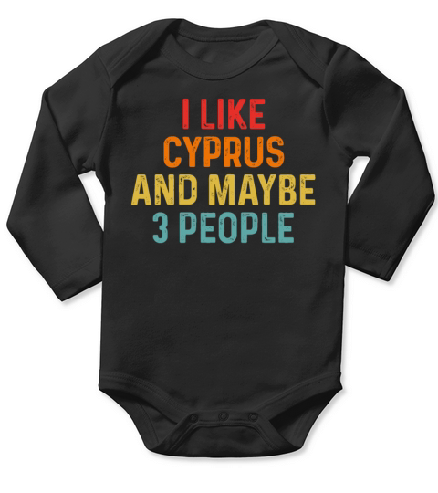 I Like Cyprus And Maybe 3 People Retro Vintage Long Sleeve Baby One-Piece