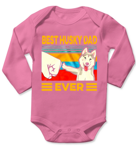 Official Best Husky dad ever vintage shirt Long Sleeve Baby One-Piece
