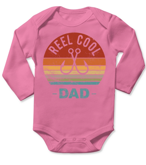 Reel Cool Dad Retro Fishing Long Sleeve Baby One-Piece