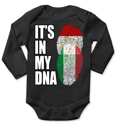 Tajikistani And Italian Vintage Heritage DNA Flag Long Sleeve Baby One-Piece
