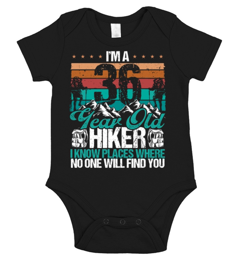 36 Birthday Hikers Vintage Mountains 36 Years Old Short Sleeve Baby One-Piece