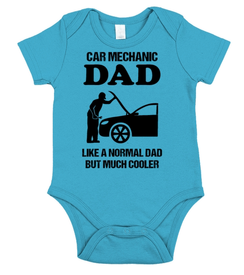 Car Mechanic Dad Quote Vehicle Construction Gift Short Sleeve Baby One-Piece