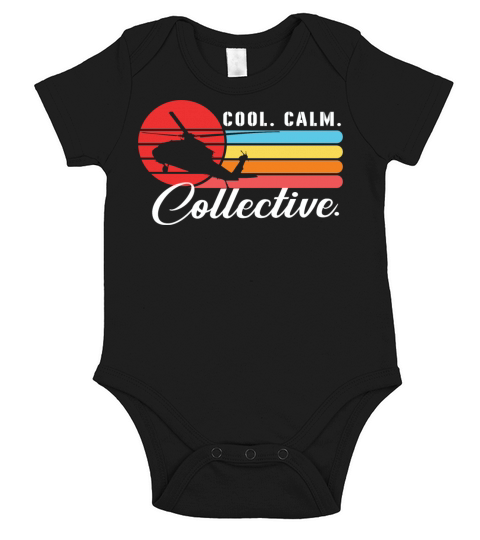 Cool Calm Collective Helicopter Vintage Retro Short Sleeve Baby One-Piece