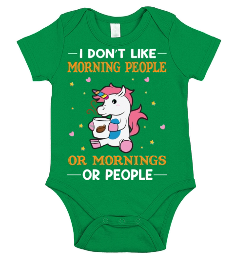 I Dont Like Morning People Or Mornings Or People Short Sleeve Baby One-Piece