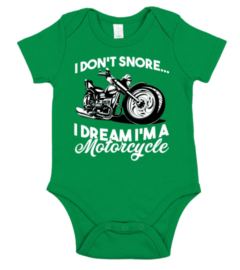 I Dont Snore I Dream Im A Motorcycle Short Sleeve Baby One-Piece