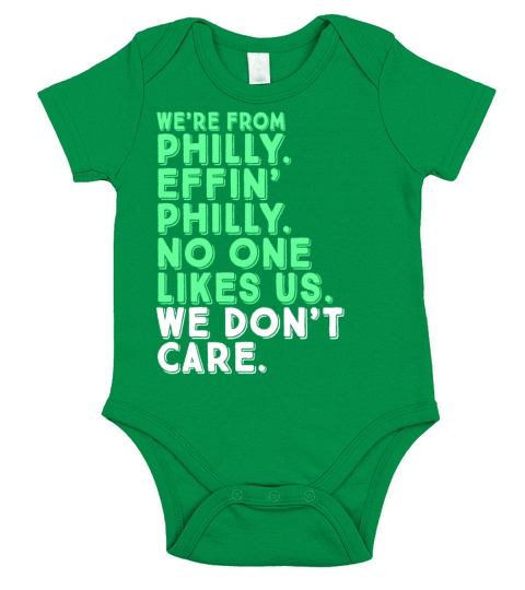 Philadelphia Quote Philly Sports We Dont Care Fun Short Sleeve Baby One-Piece