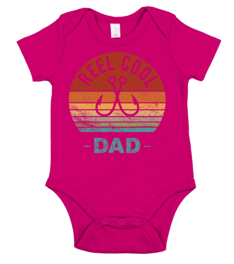 Reel Cool Dad Retro Fishing Short Sleeve Baby One-Piece